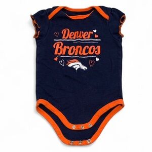 NFL Team Apparel Denver Broncos Heart Graphics Dark Blue Infant Onesie